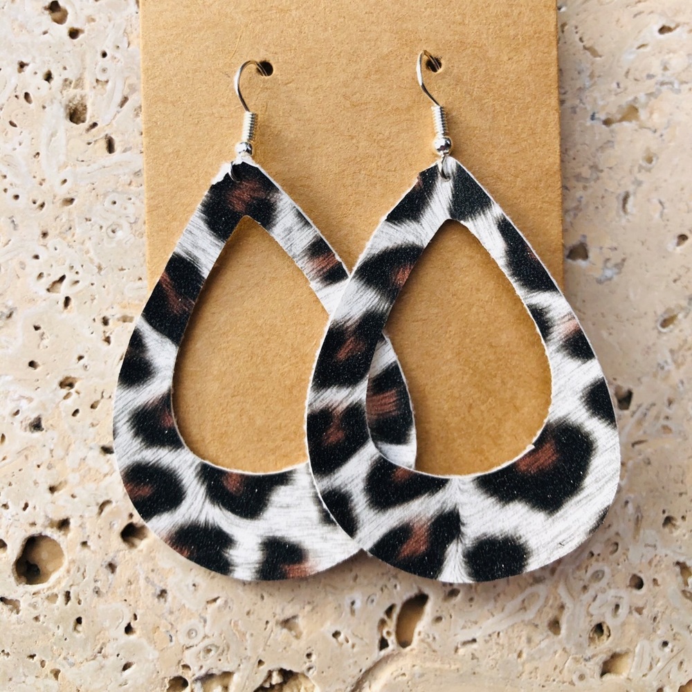Faux leather earrings